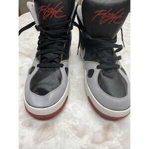 NIKE SON OF FLIGHT 705466-061 SHOES SIZE 9 MENS WOLF GRAY, BLACK,RED